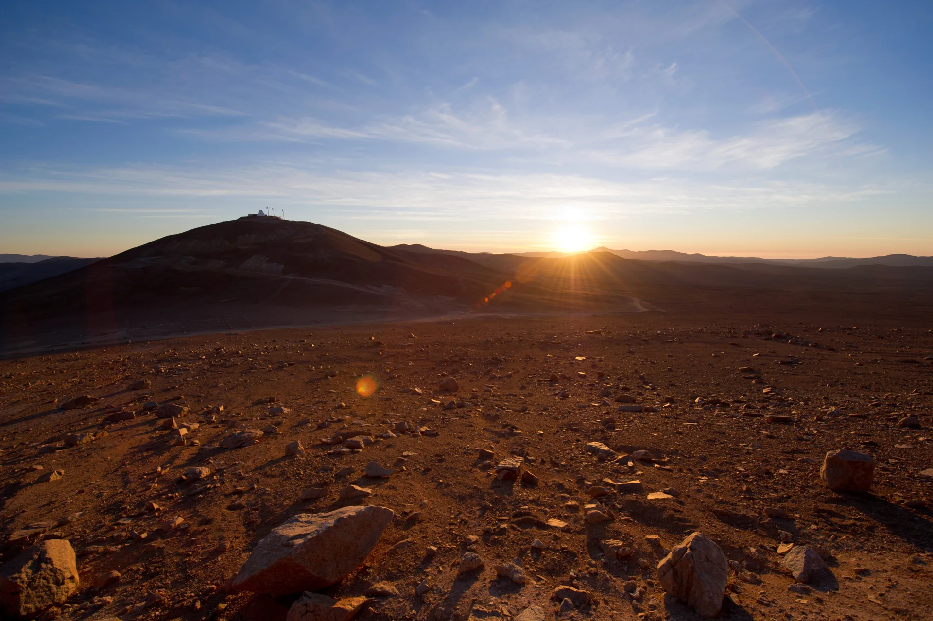 Arid mountains and valleys of the Atacama Desert in Chile